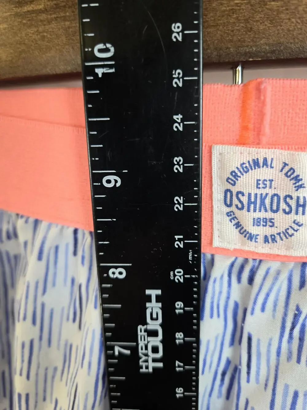 OshKosh B'gosh Dress Pants Girls 12 Blue Striped Pull On Wide Leg Casual Summer